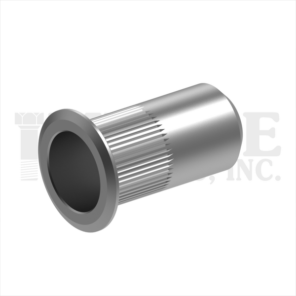 385SLK025CSS260 1/4-20 FLAT HEAD KNURLED LARGE FLANGE RIVET NUT STAINLESS STEEL, GRIP RANGE .165-.260